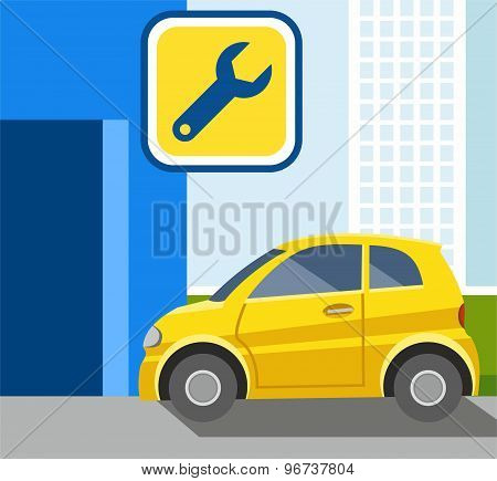 Repair Of Car, Yellow Car, Co...