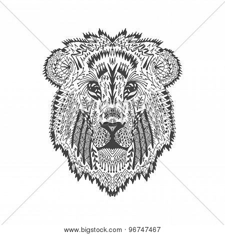 Zentangle Stylized Lion Head