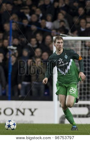 LONDON ENGLAND, November 11 2010: Werder Bremen's defender Per Mertesacker  in action during the UEFA Champions League match between Tottenham Hotspur FC and Werder Bremen, played at White Hart Lane