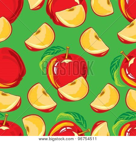 seamless pattern of red apple