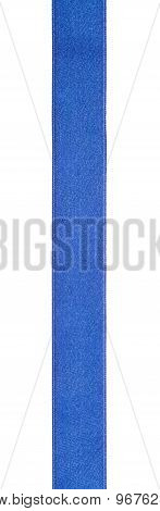 Wide Blue Silk Ribbon Isolated On White