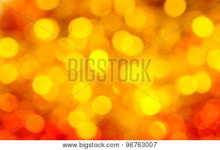 Yellow And Red Blurred Shimmering Xmas Lights