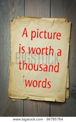 English proverb: A picture is worth a thousand words. 50 most important english proverbs series