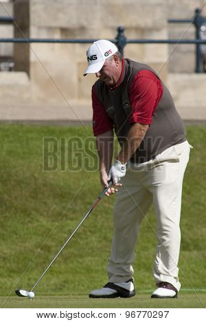 ST ANDREWS, SCOTLAND. July 17 2010: Mark CALCAVECCHIA from USA in action during the third round of The Open Championship   played on The Royal and Ancient Old Course