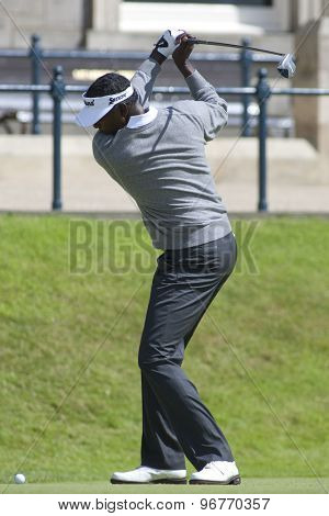 ST ANDREWS, SCOTLAND. July 17 2010: Vijay SINGH from Fiji in action during the third round of The Open Championship   played on The Royal and Ancient Old Course