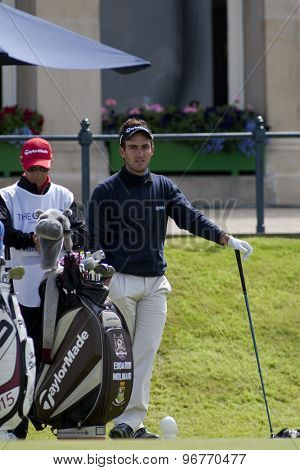 ST ANDREWS, SCOTLAND. July 17 2010: Edoardo MOLINARI from Italy in action during the third round of The Open Championship   played on The Royal and Ancient Old Course