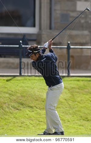 ST ANDREWS, SCOTLAND. July 17 2010: Edoardo MOLINARI from Italy in action during the third round of The Open Championship   played on The Royal and Ancient Old Course
