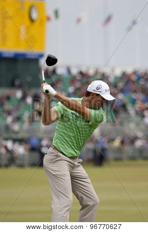ST ANDREWS, SCOTLAND. July 15 2010: Padraig HARRINGTON from the Republic of Ireland in action on the first day of The Open Championship   played on The Royal and Ancient Old Course
