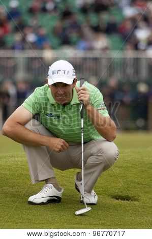 ST ANDREWS, SCOTLAND. July 15 2010: Padraig HARRINGTON from the Republic of Ireland in action on the first day of The Open Championship   played on The Royal and Ancient Old Course