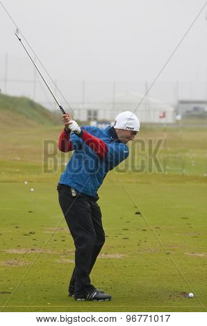 ST ANDREWS, SCOTLAND. July 14 2010: Edoardo MOLINARI from Italy in action on a preview day for The Open Championship   played on The Royal and Ancient Old Course