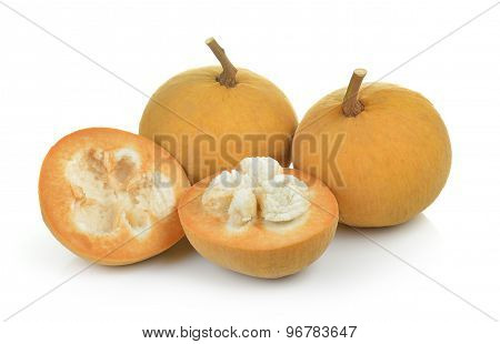 Santol Fruit Isolated On White Background