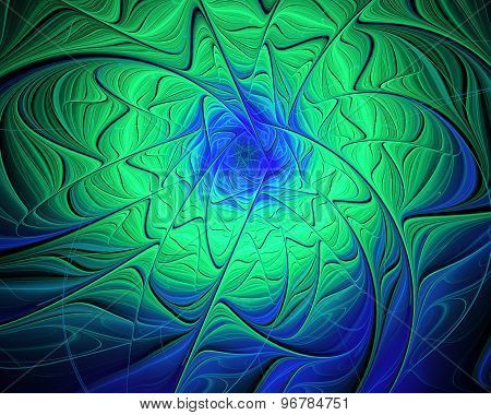Abstract Fractal Design. Green Whirlpool.