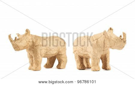 Rhinoceros rhino sculpture isolated