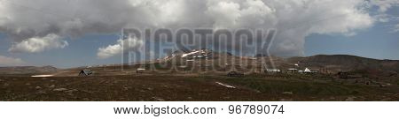 Mount Aragats (4,090 m) in Aragatsotn province, Armenia. Mount Aragats is the highest point in Armenia.