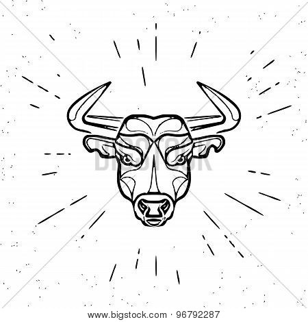 Vintage angry bull