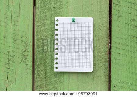 Memo Stick On Wooden Fence