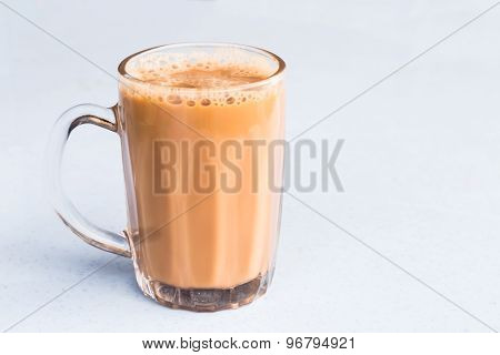 Tea with milk or popularly known as Teh Tarik in Malaysia