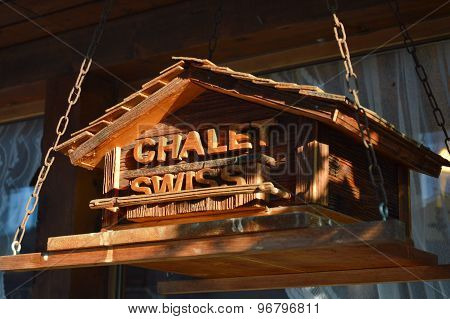 sign of chalet tradition hotel of Switzerland