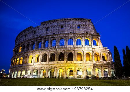 Splendid Evening Coliseum, Rome, Italy
