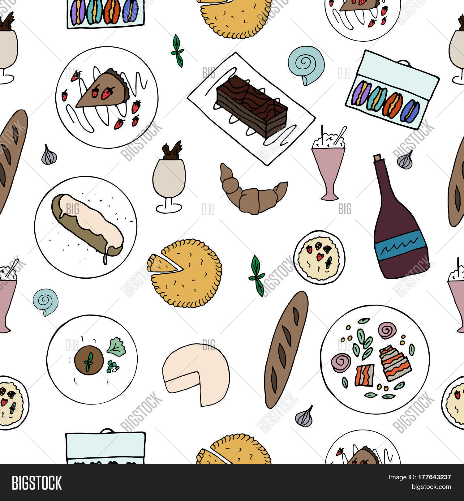 Hand Drawn French Vector & Photo (Free Trial) | Bigstock