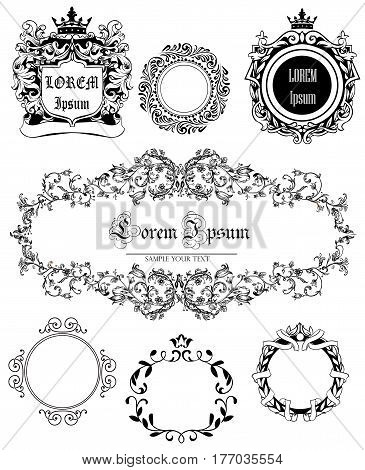 set with vintage frames and design elements