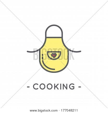 Line Color Cooking Icon On White Background