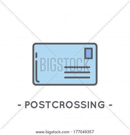 Universal minimal color envelope line icon on white background