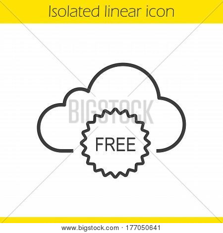 Cloud storage free space linear icon. Thin line illustration. Cloud computing contour symbol. Vector isolated outline drawing