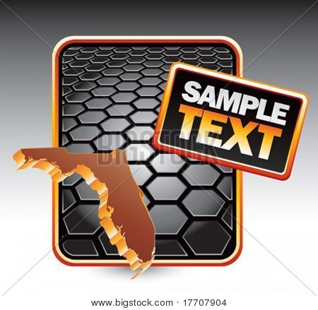 Florida statusshape op zwarte zeshoek sjabloon