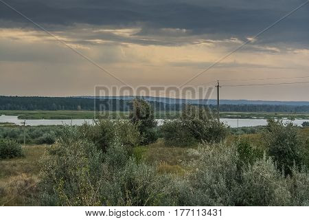 The steppe near the Dnipro river near the city of Kremenchug in the Poltava region of Ukraine. September 2007