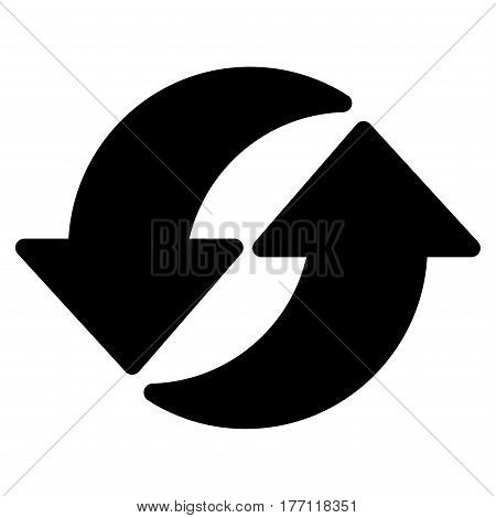 Refresh vector icon. Flat black symbol. Pictogram is isolated on a white background. Designed for web and software interfaces.