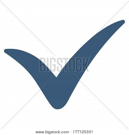Yes vector icon. Flat blue symbol. Pictogram is isolated on a white background. Designed for web and software interfaces.