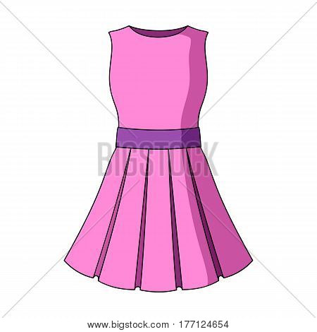 Beautiful light pink summer dress without sleeves. Clothing for a hike to the beach.Women clothing single icon in cartoon style vector symbol stock web illustration.
