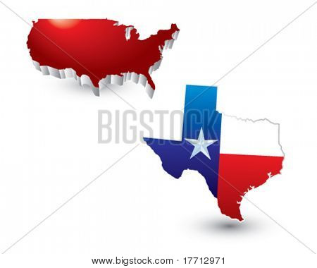 Lonestar estado bajo el icono rojo de Estados Unidos