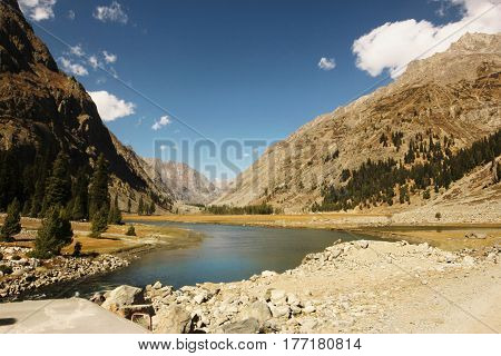 Beautiful Mahodand Lake and mountains in Pakistan