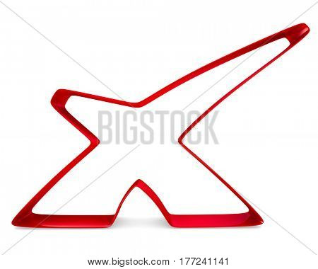 Red marker on white background. Isolated 3D image