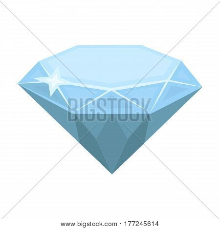 Gem diamond. A valuable prize in the casino.Kasino single icon in cartoon style vector symbol stock web illustration.