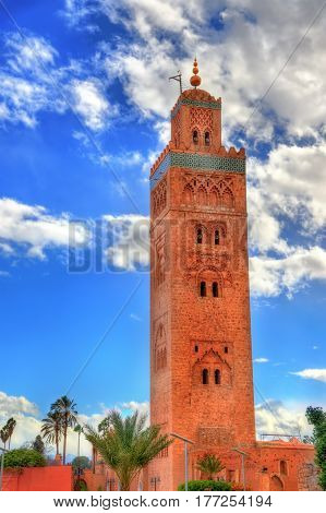 Minaret of Koutoubia Mosque in Marrakech - Morocco