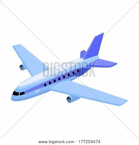 Aircraft for transportation of a large number of people. The safest air transport.Transport single icon in cartoon style vector symbol stock web illustration.