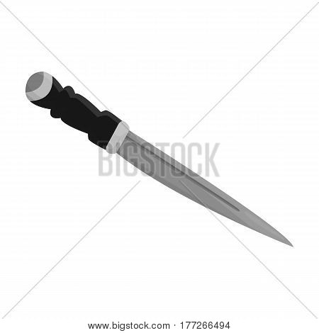 Metal dagger.The national symbol of Scotland the dagger.Scotland single icon in monochrome style vector symbol stock web illustration.