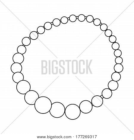 Red female necklace of precious stones. Dressing for women under the dress.  Woman clothes single icon in outline style vector symbol stock web illustration.