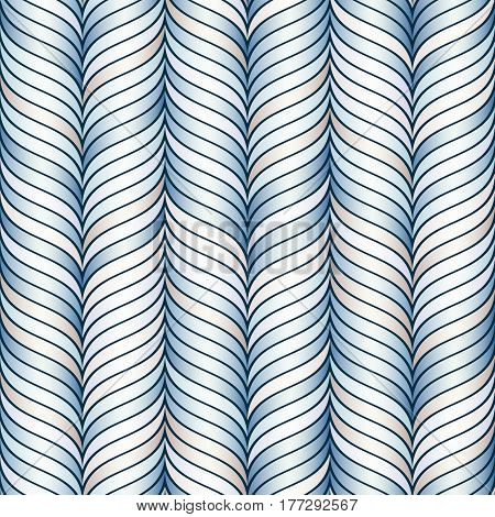 Abstract Seamless Pattern With Set Of Wavy Elements.