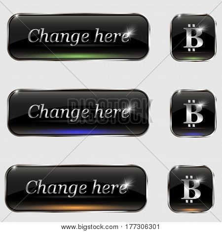 The vector set of buttons.With bit coin and text change here