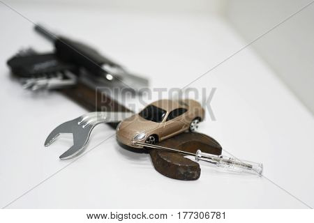 Abstract Composition Of Broken Car