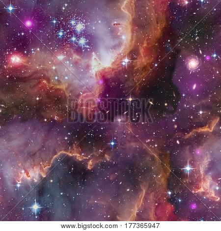 Universe background.Seamless colorful pattern.Elements of this Image Furnished by NASA.