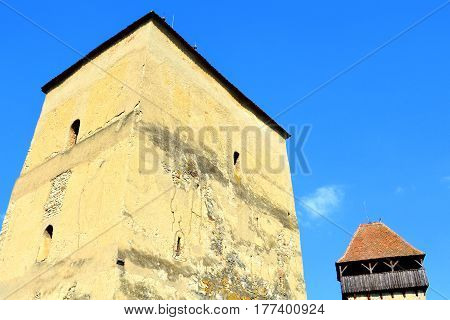 Medieval fortified saxon church in Calnic, Transylvania. medieval fortified saxon church in Calnic, Transylvania