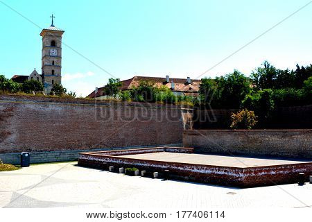 Medieval fortress Alba Iulia, Transylvania. The modern city is located near the site of the important Dacian political, economic and social centre of Apulon, which was mentioned by the ancient Greek geographer Ptolemy. Alba Iulia is an important romanian 