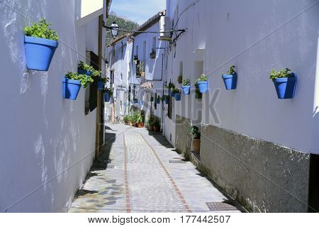 Corners art and details on the streets of Andalusia Serrania de Ronda Spain.