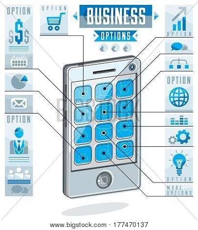 Creative Infographics Concept, Cell Phone, Smatphone Options ,vector Illustration.