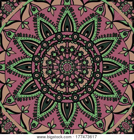 Mandala. Colorful ethnic round ornament. Vector art EPS